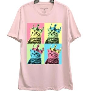 New queen kitten shirt, neon colors small size